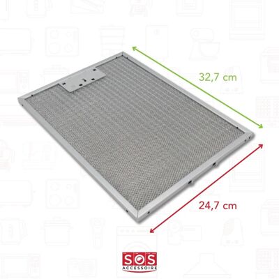 Modèle AEG - Filtre à graisse métallique 247X327mm - Hotte aspirante Modèle AEG - Filtre à graisse métallique 247X327mm - Hotte aspirante