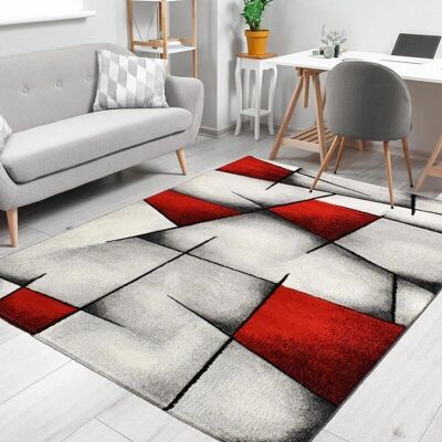 Tapis moderne UNAMOURDETAPIS - 60x110cm - Polypropylène, Rouge - Publicité Tapis moderne UNAMOURDETAPIS - 60x110cm - Polypropylène, Rouge - Publicité