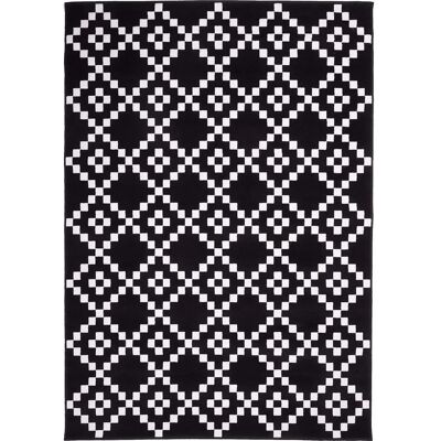 Tapis Moderne Bae Deco - 60x110 cm - Noir - Rectangulaire - Publicité Tapis Moderne Bae Deco - 60x110 cm - Noir - Rectangulaire - Publicité