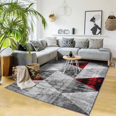 Tapis Rectangulaire Synthétique JADOREL - 150x220cm - Rouge - Publicité Tapis Rectangulaire Synthétique JADOREL - 150x220cm - Rouge - Publicité