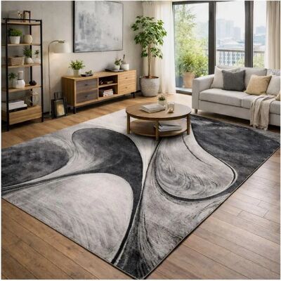 Alfombra Madila Gris 280x380 Rectangular Geométrica - Alfombra Alfombra Madila Gris 280x380 Rectangular Geométrica - Alfombra