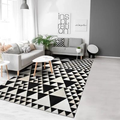 Alfombra Rectangular Negra de Un Amour De Tapis - Decoración de Salón Alfombra Rectangular Negra de Un Amour De Tapis - Decoración de Salón