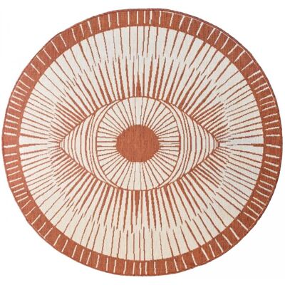 Tapis extérieur rond réversible marron Jadorel - 120x120 cm - Publicité Tapis extérieur rond réversible marron Jadorel - 120x120 cm - Publicité