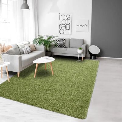 Tapis Rond Vert à Poils Longs Shaggy Jadorel - Tapis - Publicité Tapis Rond Vert à Poils Longs Shaggy Jadorel - Tapis - Publicité