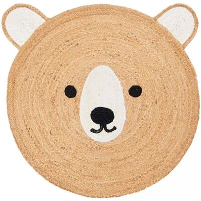 Impalo - Tapis rond JuteBear Beige - 140x140cm - Publicité Impalo - Tapis rond JuteBear Beige - 140x140cm - Publicité