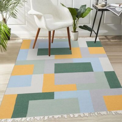 Tapis kilim en laine Impalo - 200x290 - Motifs géométriques, Fait main, Naturel - Publicité Tapis kilim en laine Impalo - 200x290 - Motifs géométriques, Fait main, Naturel - Publicité