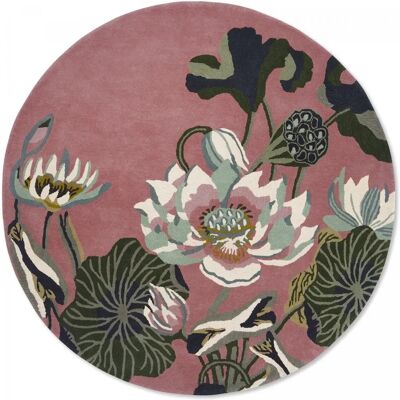 Tapis Rond Waterlily Rose en Laine - Publicité Tapis Rond Waterlily Rose en Laine - Publicité