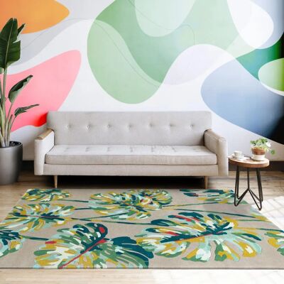 Tapis en laine Blueleaf Harlequin - Floral - 140x200cm - Publicité Tapis en laine Blueleaf Harlequin - Floral - 140x200cm - Publicité