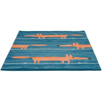 Tapis enfant en laine bleu et orange - 90x150cm - Scion - Publicité Tapis enfant en laine bleu et orange - 90x150cm - Scion - Publicité