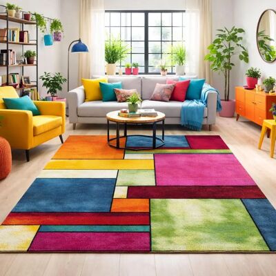Un Amour de Tapis - Alfombra Rectangular Multicolor - Patrón Geométrico - 240x340 cm Un Amour de Tapis - Alfombra Rectangular Multicolor - Patrón Geométrico - 240x340 cm