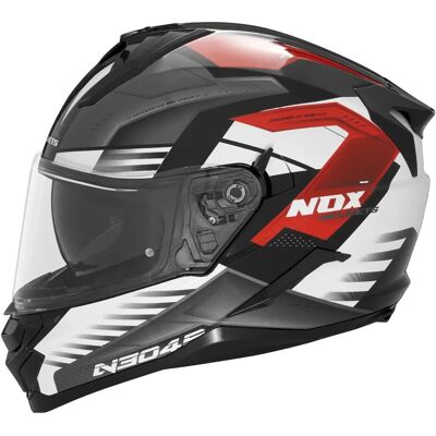 Nox N304S Carver Integralhelm - Schwarz-Weiß-Rot - M Nox N304S Carver Integralhelm - Schwarz-Weiß-Rot - M