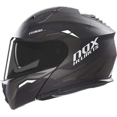 NOX - N968 - Matt Schwarz-Weiß - Modular - Helm NOX - N968 - Matt Schwarz-Weiß - Modular - Helm