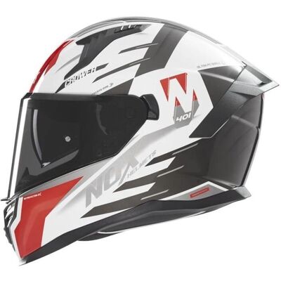 NOX - N401 Crower - Weiß-Schwarz-Rot - M - Motorcycle Helmet NOX - N401 Crower - Weiß-Schwarz-Rot - M - Motorcycle Helmet