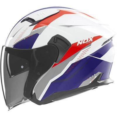 NOX - N130 - Blanc-Bleu-Rouge - L - Casque jet - Publicité NOX - N130 - Blanc-Bleu-Rouge - L - Casque jet - Publicité