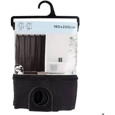 Tenda da doccia in poliestere nero Tendance - Tenda da doccia Tenda da doccia in poliestere nero Tendance - Tenda da doccia