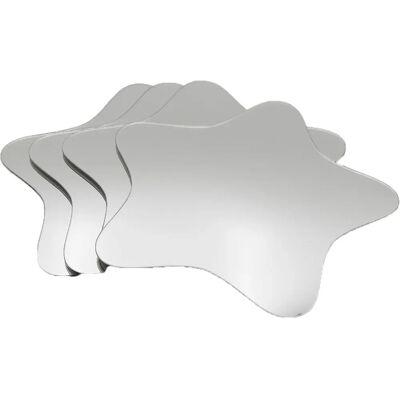TENDANCE - Juego de 4 Espejos Geométricos Estrella Corazón Hexágono TENDANCE - Juego de 4 Espejos Geométricos Estrella Corazón Hexágono