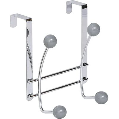 TENDANCE Metall-Garderoben mit 4 Keramikhaken - Grau Chrom TENDANCE Metall-Garderoben mit 4 Keramikhaken - Grau Chrom