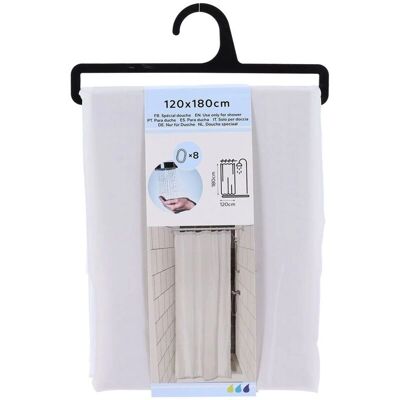 TENDANCE - 120x180 cm - Bianco - Polyester - Tenda doccia TENDANCE - 120x180 cm - Bianco - Polyester - Tenda doccia