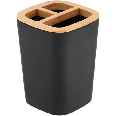TENDANCE Portaspazzolino - Gomma, Bambù, Nero TENDANCE Portaspazzolino - Gomma, Bambù, Nero