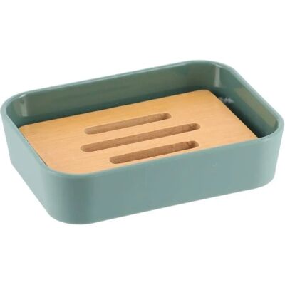 TENDANCE Verde Salvia Gomme ABS Bambù Porta Sapone TENDANCE Verde Salvia Gomme ABS Bambù Porta Sapone