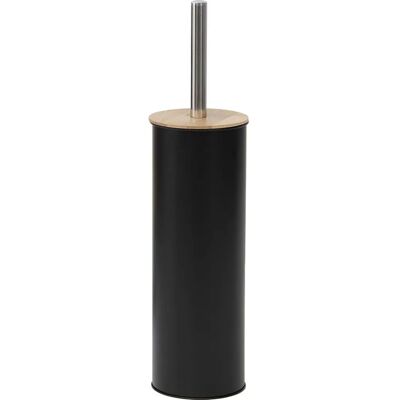 Spazzola WC TENDANCE con supporto in metallo e coperchio in bambù - Nero Spazzola WC TENDANCE con supporto in metallo e coperchio in bambù - Nero
