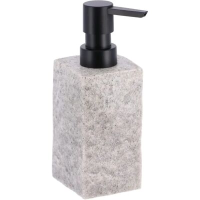 TENDANCE - Quadratischer Polyresin-Seifenspender mit Steineffekt - Badezimmerzubehör TENDANCE - Quadratischer Polyresin-Seifenspender mit Steineffekt - Badezimmerzubehör