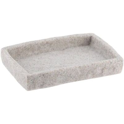 TENDANCE Graue rechteckige Steineffekt-Polyresin-Seifenschale TENDANCE Graue rechteckige Steineffekt-Polyresin-Seifenschale