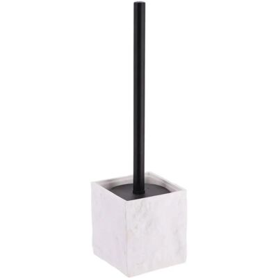 TENDANCE Weiße und schwarze WC-Bürste mit Steineffekt - Quadratisch TENDANCE Weiße und schwarze WC-Bürste mit Steineffekt - Quadratisch