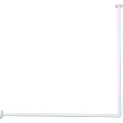 TENDANCE Barre de Douche en Aluminium Blanc Angle 90x90 cm - Barre de Rideau de Douche - Publicité TENDANCE Barre de Douche en Aluminium Blanc Angle 90x90 cm - Barre de Rideau de Douche - Publicité