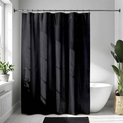 TENDANCE Polyester-Duschvorhang - Diamantenmuster - Schwarz TENDANCE Polyester-Duschvorhang - Diamantenmuster - Schwarz