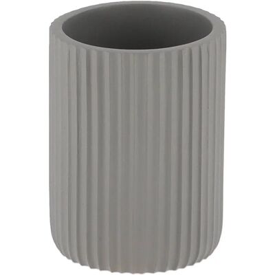 TENDANCE Runde gestreifte Polyresin-Tasse - Grau - Tasse TENDANCE Runde gestreifte Polyresin-Tasse - Grau - Tasse