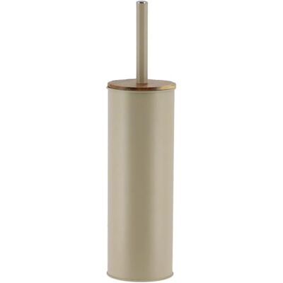 Spazzola WC TENDANCE - Beige - Supporto in metallo - Coperchio in legno Spazzola WC TENDANCE - Beige - Supporto in metallo - Coperchio in legno