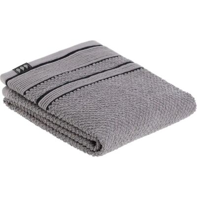 Asciugamano in cotone TENDANCE - 50x90cm - Grigio e nero Asciugamano in cotone TENDANCE - 50x90cm - Grigio e nero