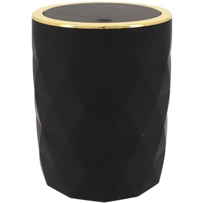 TENDANCE Badezimmermülleimer in Schwarz und Gold - 6L TENDANCE Badezimmermülleimer in Schwarz und Gold - 6L