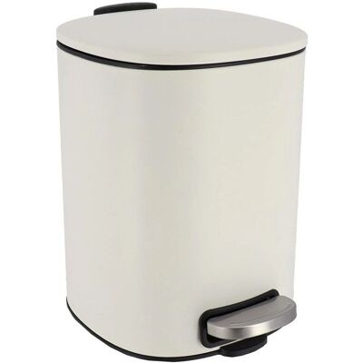 TENDANCE Weiße Metall-Quadratmülleimer - 5L mit Pedal TENDANCE Weiße Metall-Quadratmülleimer - 5L mit Pedal