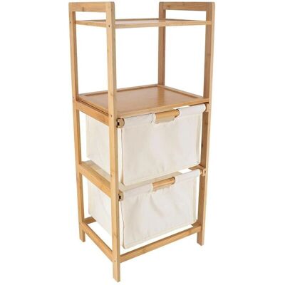 Muebles de almacenamiento de bambú Tendance - 2 estantes, 2 cestas de tela - Natural Muebles de almacenamiento de bambú Tendance - 2 estantes, 2 cestas de tela - Natural