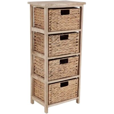 Meuble de Rangement en Bois Naturel avec 4 Paniers - Mobilier - Publicité Meuble de Rangement en Bois Naturel avec 4 Paniers - Mobilier - Publicité