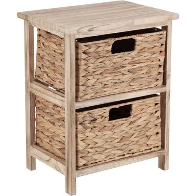 TENDANCE Petite table en bois naturel avec 2 paniers - Publicité TENDANCE Petite table en bois naturel avec 2 paniers - Publicité