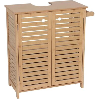 Meuble de salle de bain Tendance - Naturel - 2 Portes, 1 Étagère - 70cm - Publicité Meuble de salle de bain Tendance - Naturel - 2 Portes, 1 Étagère - 70cm - Publicité
