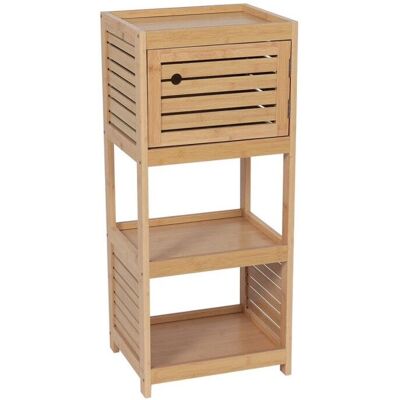 Meuble de rangement en bambou Tendance - 1 porte, 2 étagères - 83cm - Publicité Meuble de rangement en bambou Tendance - 1 porte, 2 étagères - 83cm - Publicité