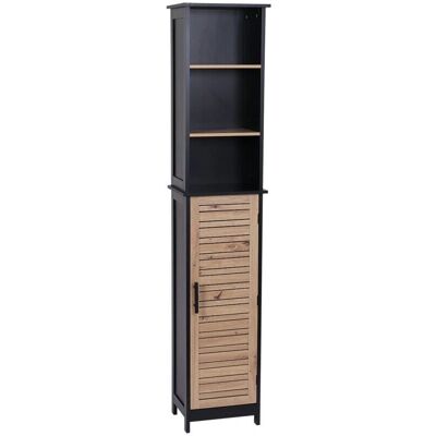 Armoire de rangement TENDANCE 1 porte 2 étagères 3 niches - Noir - Publicité Armoire de rangement TENDANCE 1 porte 2 étagères 3 niches - Noir - Publicité