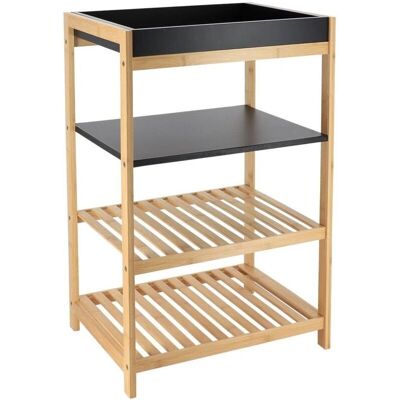 TENDANCE - Etagère 4N Bambou Bois - Czarny - Regał magazynowy TENDANCE - Etagère 4N Bambou Bois - Czarny - Regał magazynowy