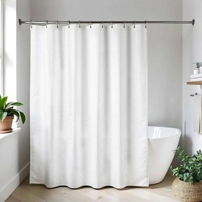 TENDANCE - Foglia - 180x200 - Biały - Shower Curtain TENDANCE - Foglia - 180x200 - Biały - Shower Curtain