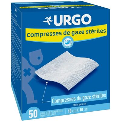 URGO Compresses de Gaze Estériles 10x10cm - Soins des plaies - Publicité URGO Compresses de Gaze Estériles 10x10cm - Soins des plaies - Publicité