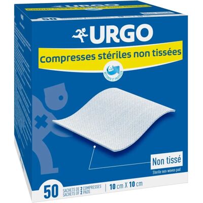 Compresses Non Tissés Stériles Urgo - 10cm x 10cm - 50 Sachets - Publicité Compresses Non Tissés Stériles Urgo - 10cm x 10cm - 50 Sachets - Publicité