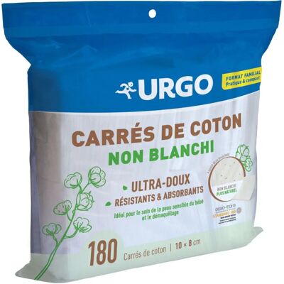 Urgo Carrés de Coton Non Blanchi 10x8cm - 180 Carrés Urgo Carrés de Coton Non Blanchi 10x8cm - 180 Carrés