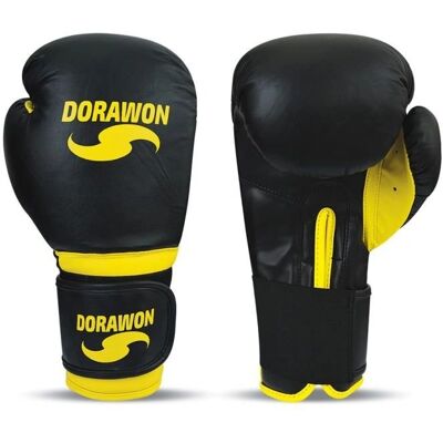 Gants de boxe DORAWON 16 oz - Noir - Protection contre chocs - Publicité Gants de boxe DORAWON 16 oz - Noir - Protection contre chocs - Publicité