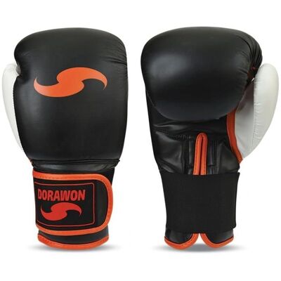 Gants de boxe DORAWON - 10 oz - Noir - Protection contre chocs - Publicité Gants de boxe DORAWON - 10 oz - Noir - Protection contre chocs - Publicité