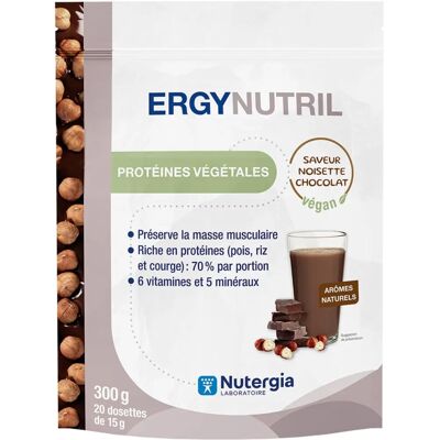 Nutergia Ergynutril Protéines Végétales Noisette-Chocolat - 300 g - Publicité Nutergia Ergynutril Protéines Végétales Noisette-Chocolat - 300 g - Publicité