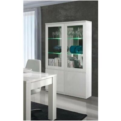 Price Factory FABIO Vetrina Bianco Lucido con LED - Design Moderno Price Factory FABIO Vetrina Bianco Lucido con LED - Design Moderno